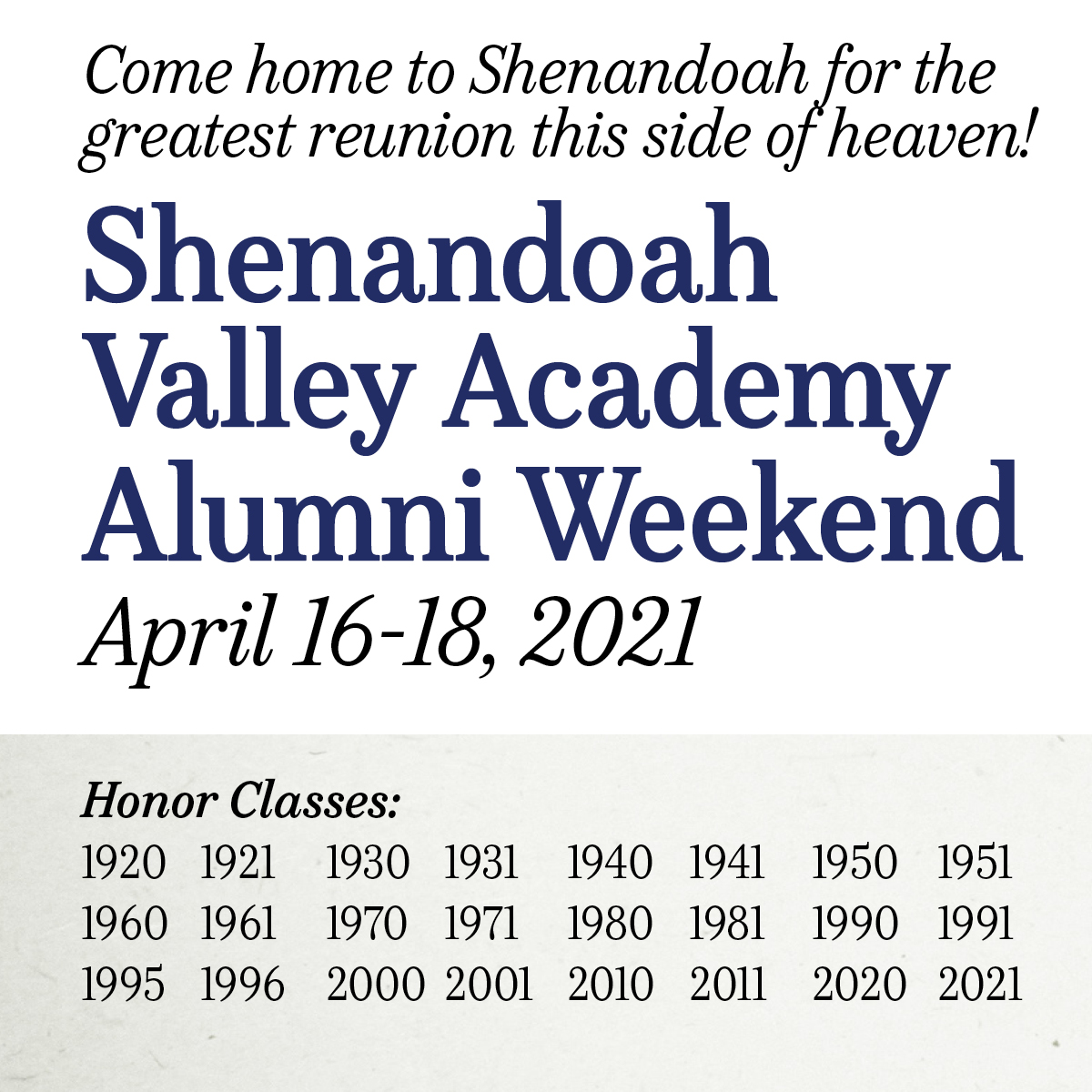 Alumni Weekend Campus Local Accommodations Shenandoah Valley Academy